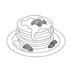 pancakes icon over white background vector illustration