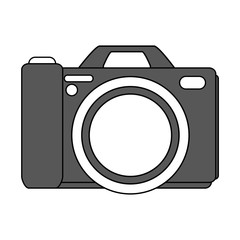 Flat line camera over white background vector illustration