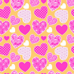 Vector illustration vintage seamless pattern for st.Valentine's Day.