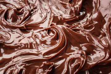 Delicious melted chocolate, closeup
