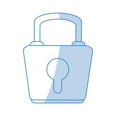 Flat line monocromatic lock over white background vector illustration