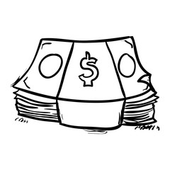 Money doodle draw icon vector illustration graphic design
