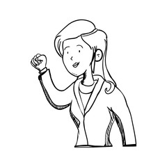Executive woman cartoon draw icon vector illustration graphic design