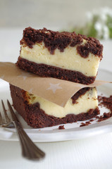 russischer Zupfkuchen (Schoko-Quark-Kuchen) vom Blech