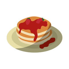 pancakes icon over white background vector illustration