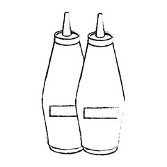 sauce bottles icon over white background vector illustration
