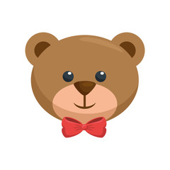 cartoon bear icon over white background vector illustration