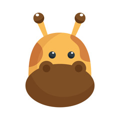 cartoon giraffe icon over white background vector illustration