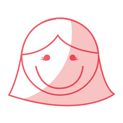 shadow pink women face cartoon vector graphic design
