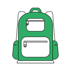 Flat line backpack icon design vector illustration