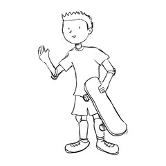 Boy doodle draw icon vector illustration graphic design