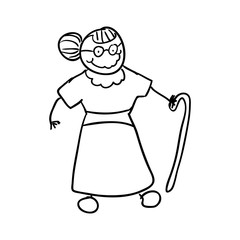 Grandfather doodle draw icon vector illustration graphic design