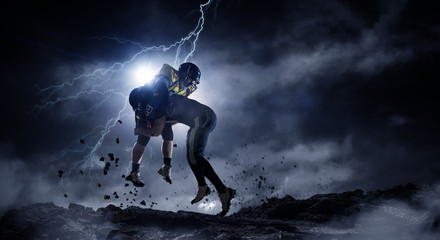 Obraz premium Opposition of two teams. Mixed media