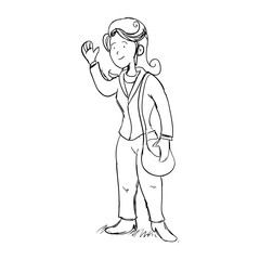 Executive woman cartoon draw icon vector illustration graphic design