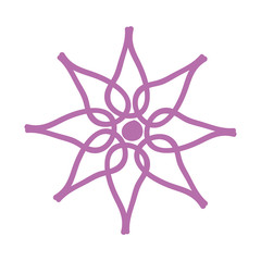 Fototapeta premium line icon purple flower cartoon vector graphic design