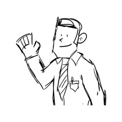 Businessman cartoon draw icon vector illustration graphic design