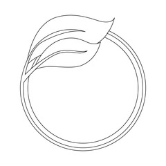 decorative frame in circle shape with leaves icon over white background vector illustration