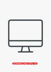 Computer monitor icon, Vector
