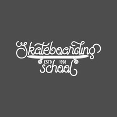 vintage badges with skateboard