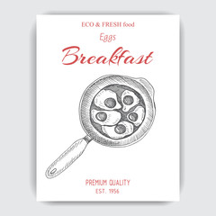 Vector illustration sketch - breakfast. Card Menu brunch. design template, banner.