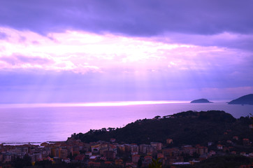  View Sky,ocean,pink color light ,Italy 