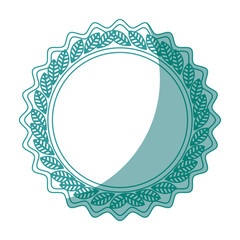 decorative frame in circle shape with leaves icon over white background vector illustration