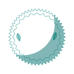 decorative frame with leaves icon over white background vector illustration