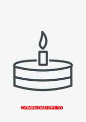 Birthday cake icon, Vector