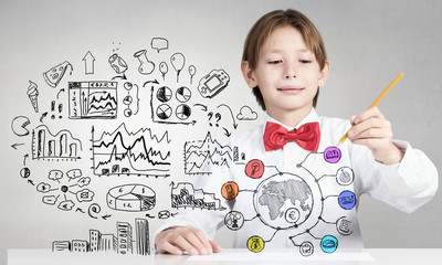 Handsome genius kid