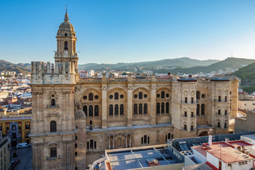 Fototapeta na wymiar Cityscape of Malaga Cathedral