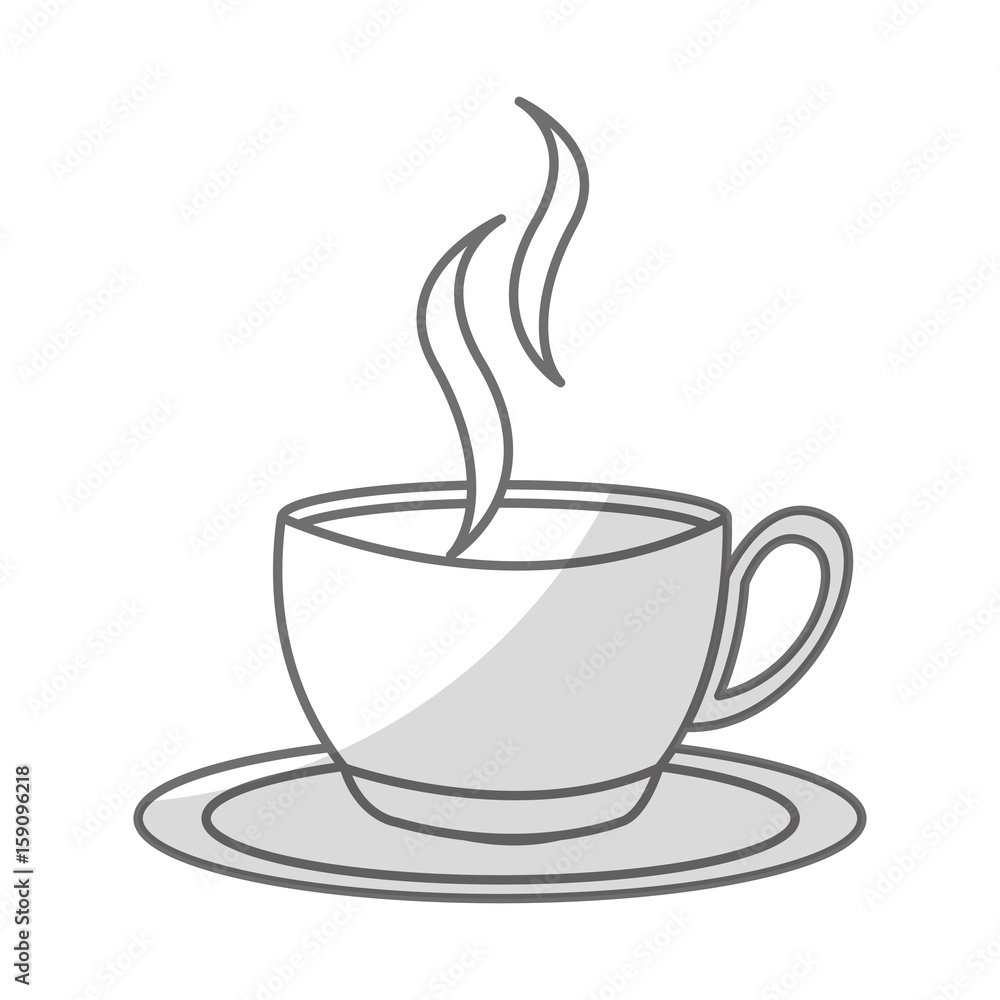 Sticker shadow coffee cup cartoon vector graphic design