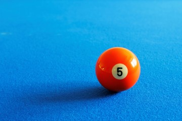 Pool orange ball number five