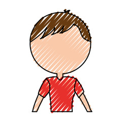 scribble faceless upper body man cartoon vector graphic design