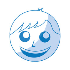 Obraz premium shadow blue man face cartoon vector graphic design