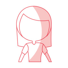 shadow faceless pink women upperbody cartoon vector graphic design
