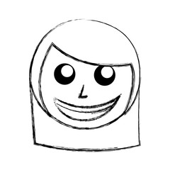 sketch draw women face cartoon vector graphic design