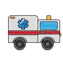 scribble ambulance car cartoon vector graphic design