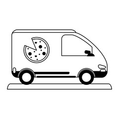 pizza car silhouette illustration icon vector design graphic