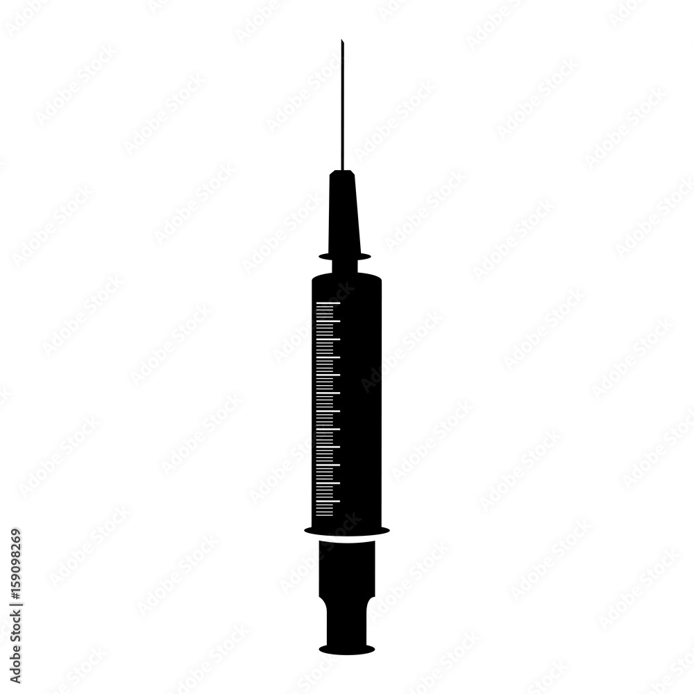 Poster black icon syringe cartoon vector graphic design