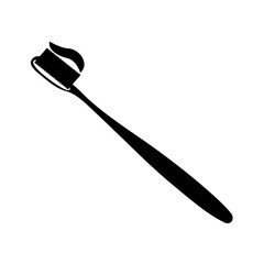 black icon toothbrush cartoon vector graphic design