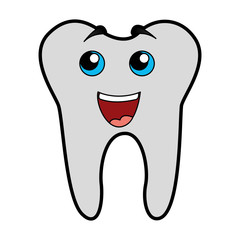 cute smile tooth cartoon vector graphic design