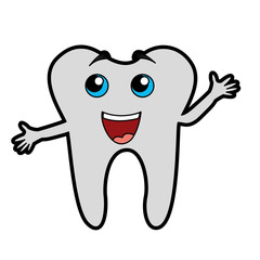 cute smile tooth cartoon vector graphic design