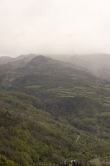 Naklejka premium Viewpoint to the swamp from the horse's hoof in the Pyrenees