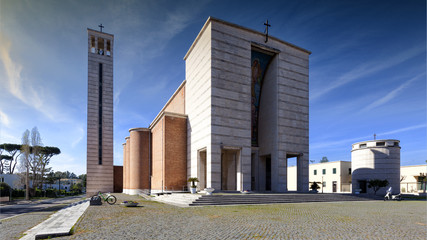 Sabaudia, Chiesa della Santissima Annunziata - obrazy, fototapety, plakaty
