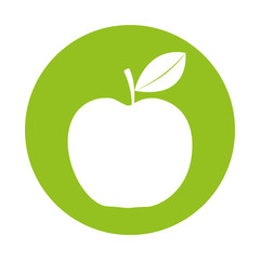 round icon green apple cartoon vector graphic design