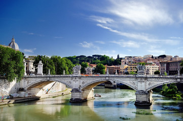 Fototapeta premium Ponte Vittorio Emanuele II in Rome, Italy