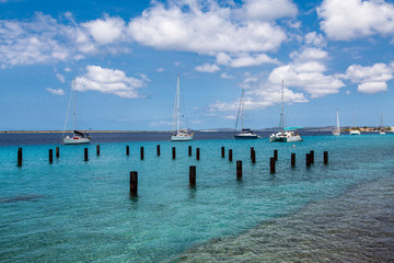 Sailboats Moored in Bonaire