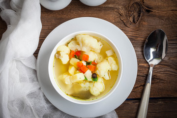 Bowl of minestrone soup.