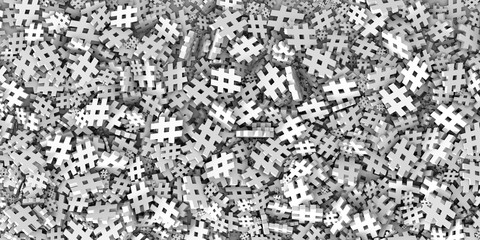 Infinite hashtag background, 3d rendering, technology and digital media concepts