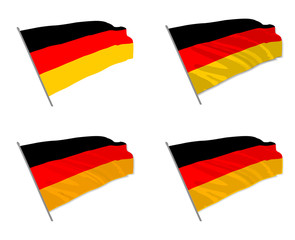 Vector illustration of waving Germany flag with different 3d effects